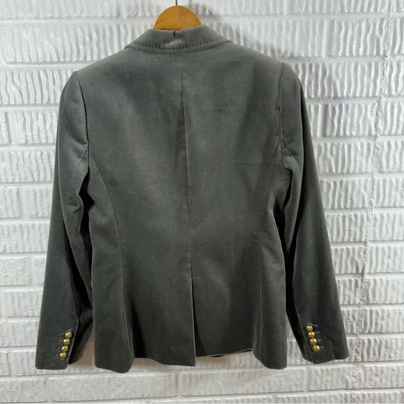 J. Crew Willa Velvet Stretch Blazer Gray 2 - Picture 3 of 7